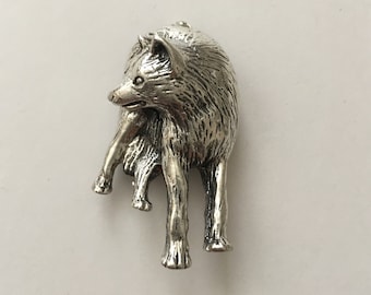 Vintage Sterling Silver WOLF Pin/Sterling Silver Wolf Pin/Vintage Sterling Wolf Pin/Vintage Silver Wolf Pin/WOLF PIn