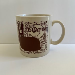 Taylor and Ng Coffee Mug/BROWN LE LAPIN Mug/Vintage Le Lapin Signed by Win Ng Mug/Le Lapin Mug/Taylor Ng Mug