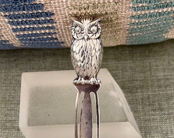 Sterling Silver Book Mark/Vintage Sterling Silver OWL Book Mark/Sterling Silver OWL Book Mark/Sterling 925 Owl Book Mark/Owl Bookmark