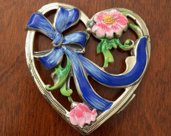 Pin de corazón de plata de ley Coro/Pin de corazón de plata de ley y esmalte CORO/Pin de corazón de esmalte Coro/Pin de corazón de plata de ley Coro con flores de esmalte/Pin Coro