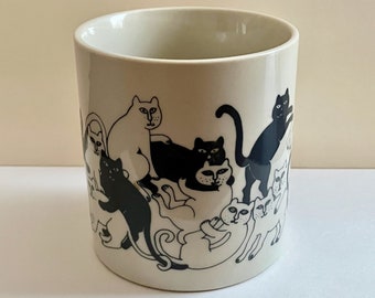 Taylor and Ng Coffee Mug/1979 GREY CATS Mug/Vintage Naughty CATS 1979 Signed by Win Ng Mug/Naughty Cats Mug/Taylor Ng Mug