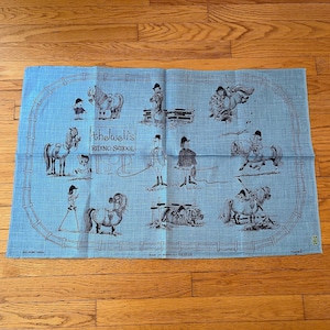 ULSTER Tea Towel/Norman Thelwell Riding School Tea Towel/RIDING SCHOOL by Thelwell/1968 Norman Thelwell Riding School Towel/Thelwell Towel