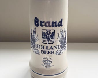 Vintage Brand Holland Beer Ceramic Stein Mug - Hand Crafted Royally Refreshing 311