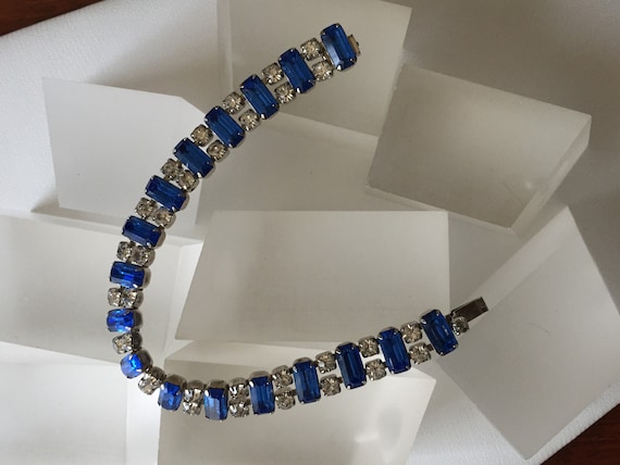 Kramer Blue and Clear Rhinestone Bracelet/Kramer … - image 2