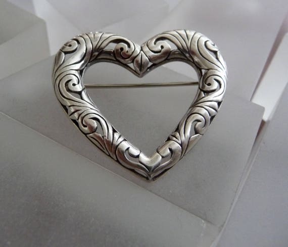 Vintage Jezlaine Sterling Heart Pin/Vintage Jezla… - image 2