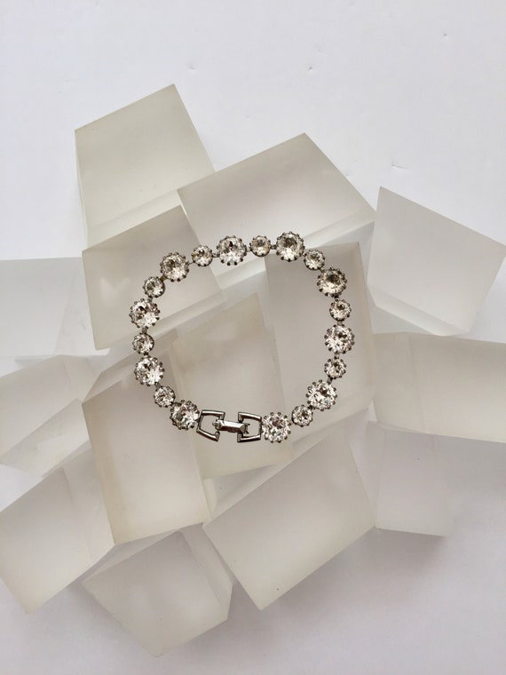 Weiss Clear Rhinestone Bracelet/Vintage Weiss Cle… - image 6