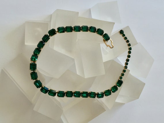 Weiss Emerald Cut Rhinestone Necklace/Weiss Emeral
