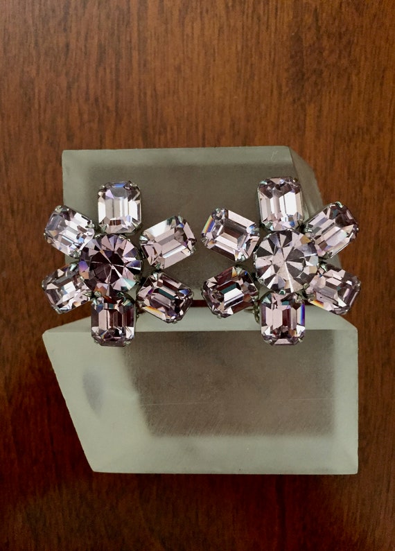 Weiss Emerald Cut LAVENDER Earrings/Weiss Emerald… - image 4