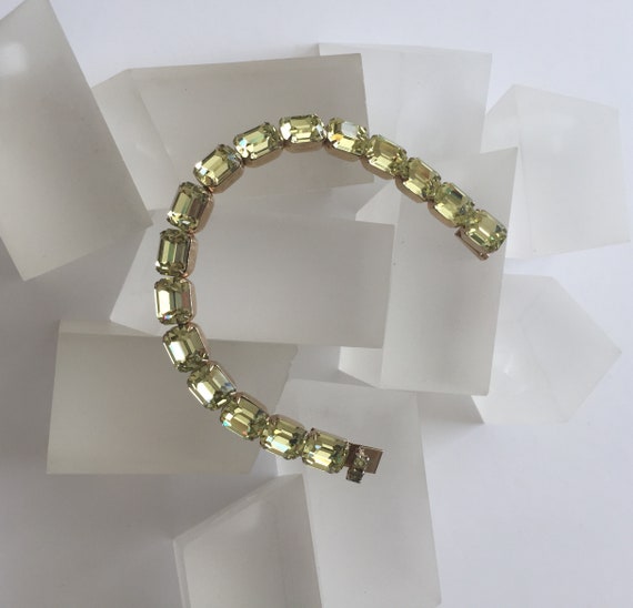 Weiss Yellow Rhinestone Bracelet/Vintage Weiss Ye… - image 1