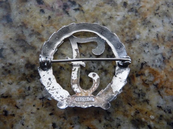 Sterling Silver Initial Pin, Sterling Silver Init… - image 5