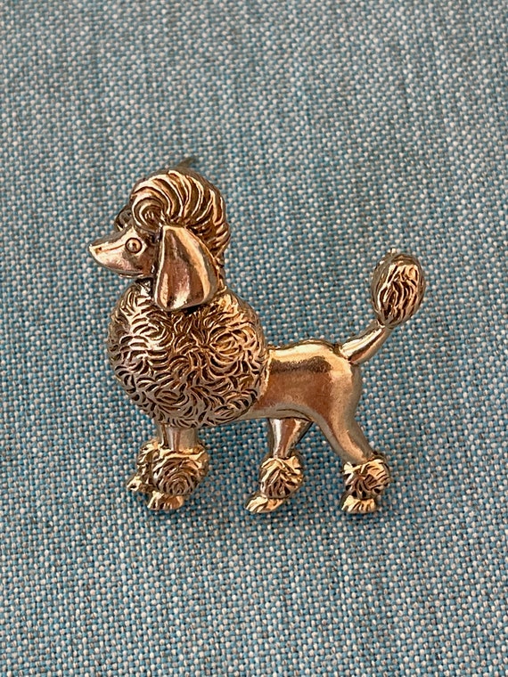 Vintage Signed NAPIER Sterling Silver POODLE Dog … - image 1