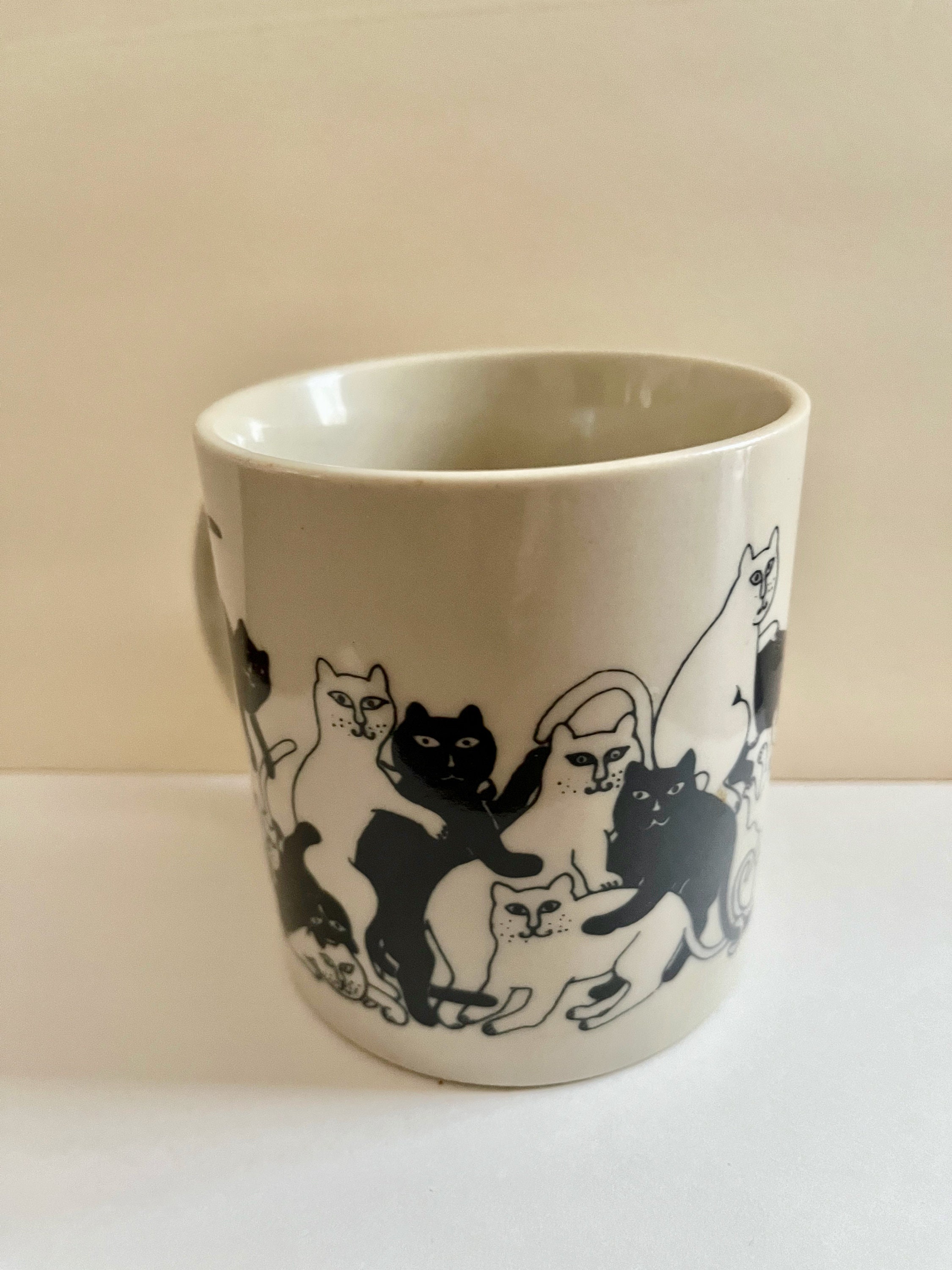 Coffee Mug Yarn Le Chat Cat 1978 '98 San Francisco Taylor Ng Mouse Vintage  Brown