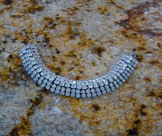 Weiss 6 Row Bracelet, Weiss 6 Row Clear Rhineston… - image 5