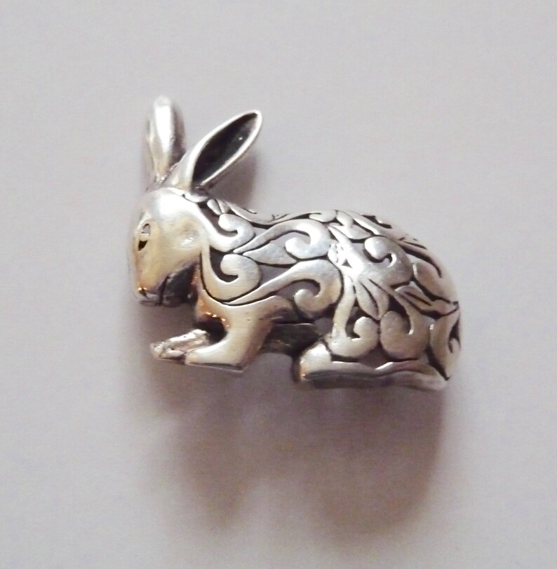 Silver Rabbit Pin Vintage Jezlaine Sterling Silver Rabbit Pin: Filigree Bunny Brooch - Etsy