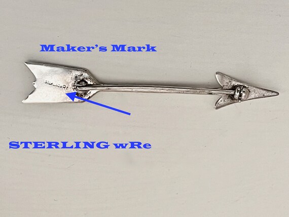 Sterling ARROW Pin/wRe Sterling Silver ARROW Pin/… - image 9