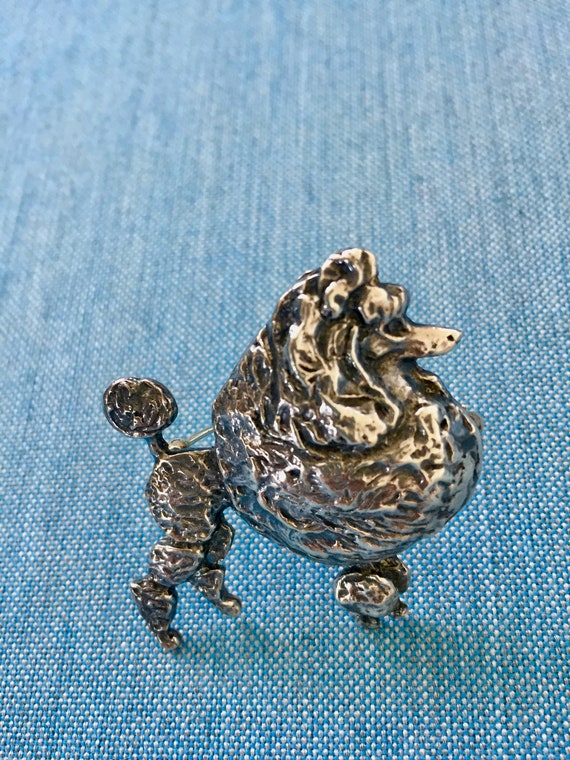 Vintage Guglielmo CINI Sterling Silver POODLE Pin… - image 5