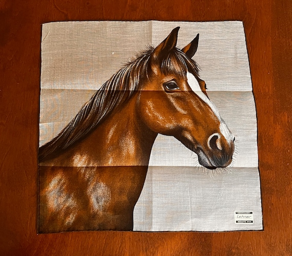 HORSE Hankie Handkerchief/Vintage THOROUGHBRED Ho… - image 8