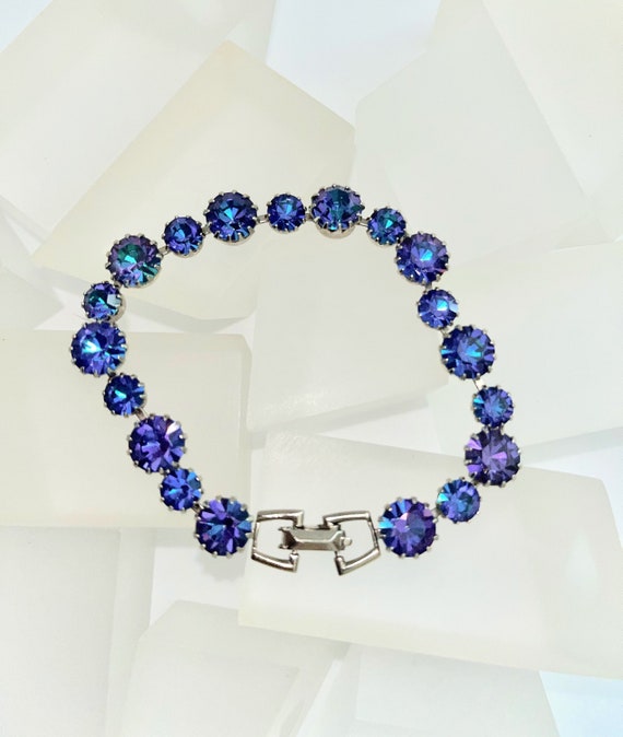 WEISS Purple Rhinestone Bracelet weiss Blue Rhinestone Bracelet weiss Purple Blue Rhinestone Bracelet weiss Color Changing Bracelet Etsy