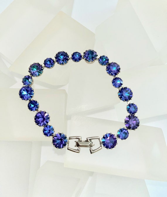 WEISS Purple Rhinestone Bracelet/WEISS Blue Rhines