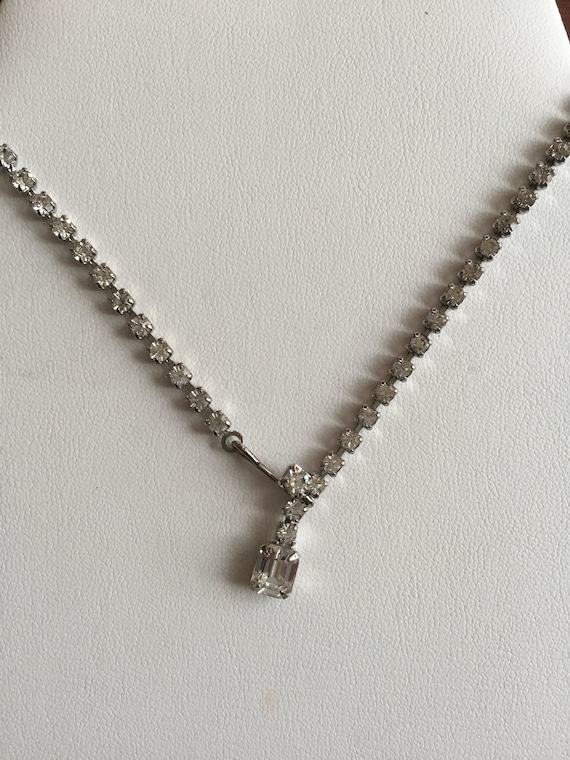 Weiss Rhinestone Necklace, Weiss Clear Rhinestone… - image 4