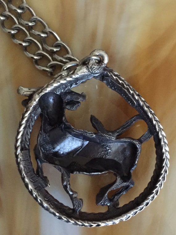 Vintage Silver TAURUS Necklace/TORTOLANI Zodiac P… - image 7