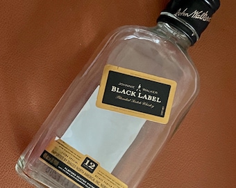 Empty Johnnie Walker Black Label Blended Scotch Whiskey Bottle, Johnnie Walker 200ml bottle, Barware