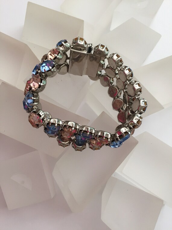 Kramer Pink and Blue Rhinestone Bracelet/Kramer S… - image 4