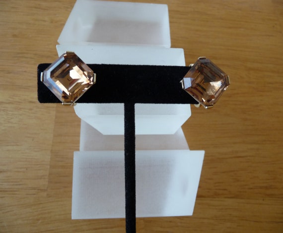 Crown Trifari Earrings/Crown Trifari Square Cut T… - image 3