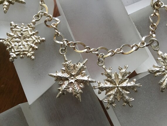 Vintage Gorham Sterling Silver Snowflake Bracelet… - image 7