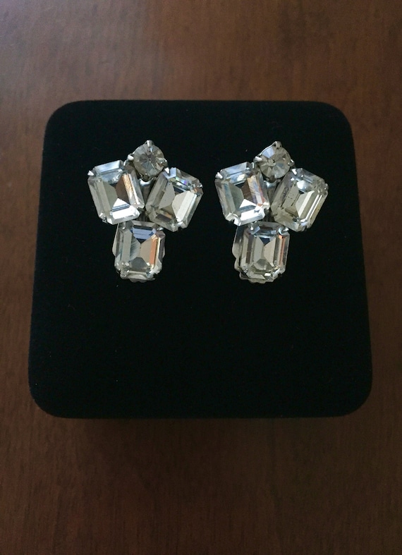 WeissClearRhinestoneEarrings,Weiss Rhinestone Ear… - image 2