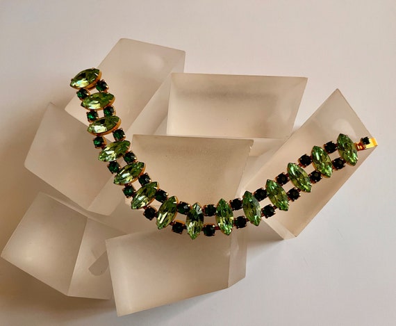 Kramer GREEN Rhinestone Bracelet/Kramer Shades of… - image 2