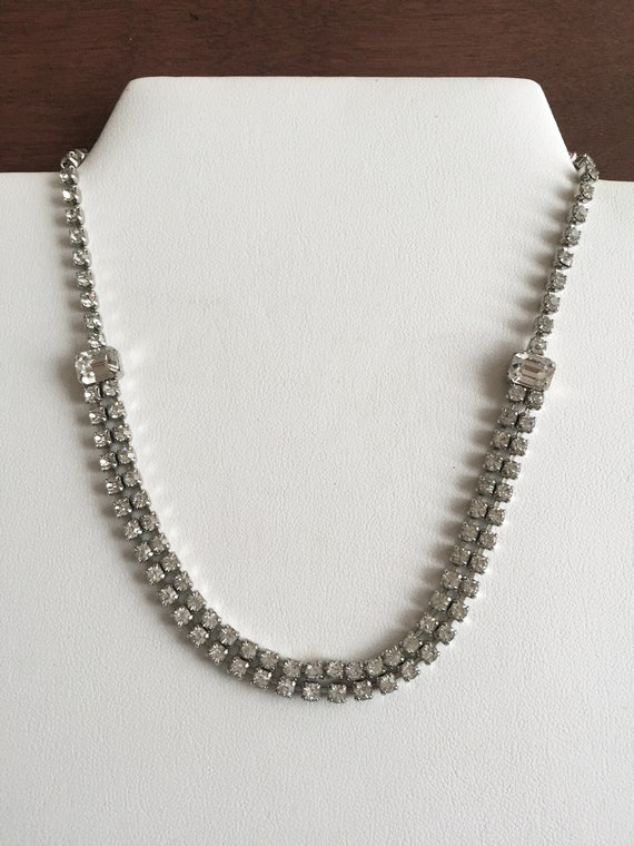 Weiss Rhinestone Necklace, Weiss Clear Rhinestone… - image 3