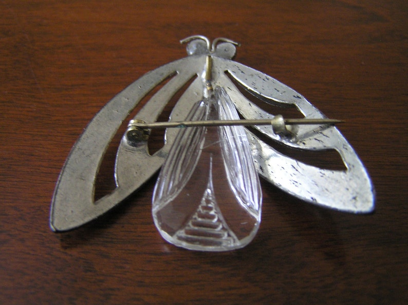 Art Deco Bug Pin/lucite Insect Bug Art Deco Pin Vintage Etsy