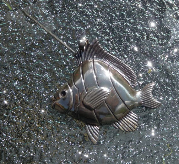 Sterling Silver Detailed Angel Fish Pendant