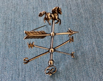 Vintage Guglielmo CINI Sterling Silver Weathervane Pin/CINI Sterling Silver WEATHERVANE Pin/ Cini Sterling Pin/Signed Cini Weathervane Pin