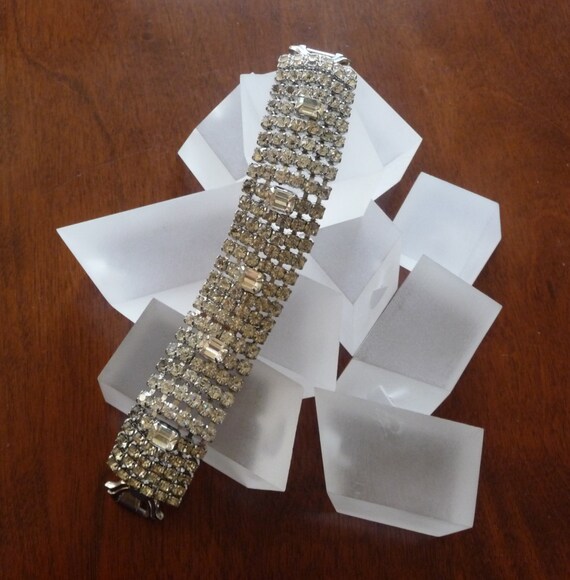 Weiss 6 Row Bracelet, Weiss 6 Row Clear Rhineston… - image 3