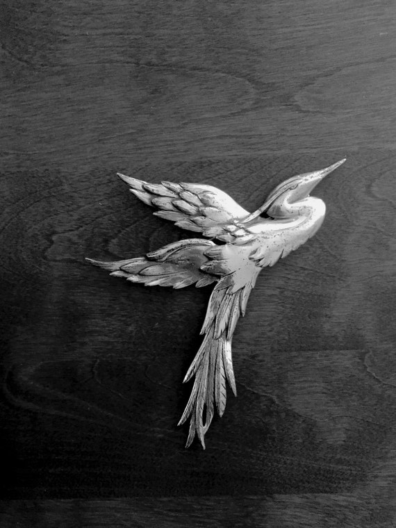 Vintage Danecraft Sterling Bird Brooch - Bird of Paradise