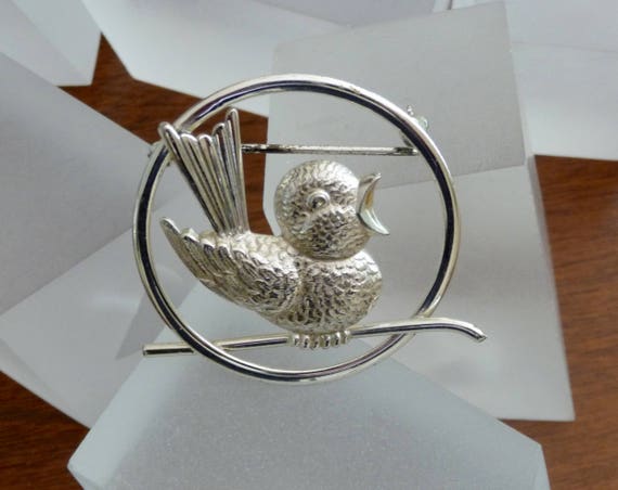 Sterling Bird Pin, Vintage Sterling FORSTNER Bird… - image 2