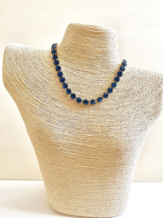 Weiss BLUE Necklace/Weiss Montana Blue Rhinestones/Weiss MONTANA BLUE Necklace/Weiss Blue Rhinestone Necklace/Weiss Blue Rhinestones