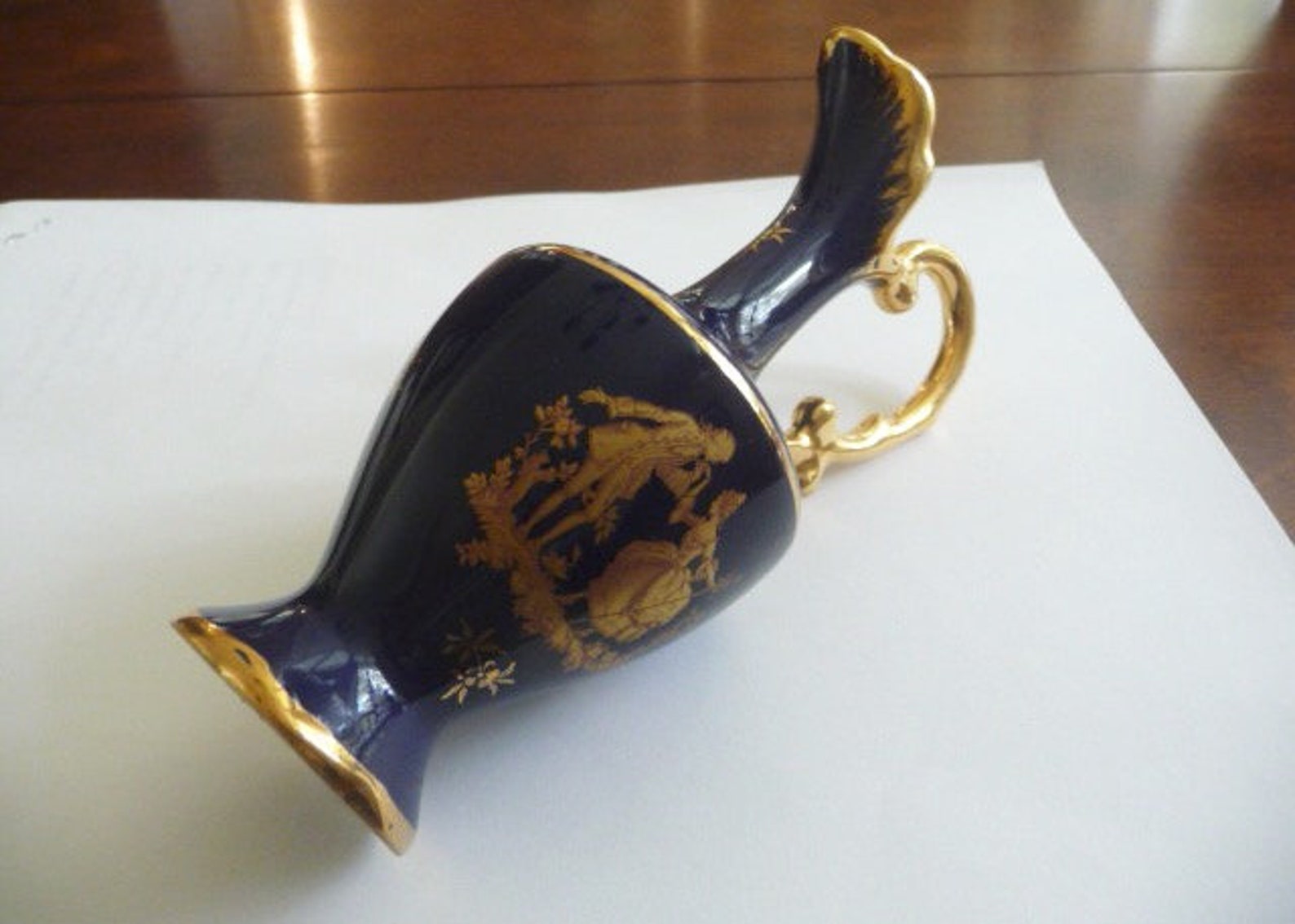 Vintage Limoges Porcelain Jug Limoges Porcelain Cobalt Vase Etsy