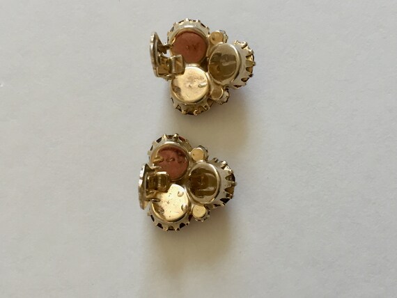 Weiss ORANGE Rhinestone Earrings/Weiss Burnt Orange R… - Gem