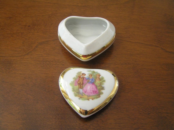 Limoges Trinket Box, Limoges Heart Shaped Trinket… - image 3