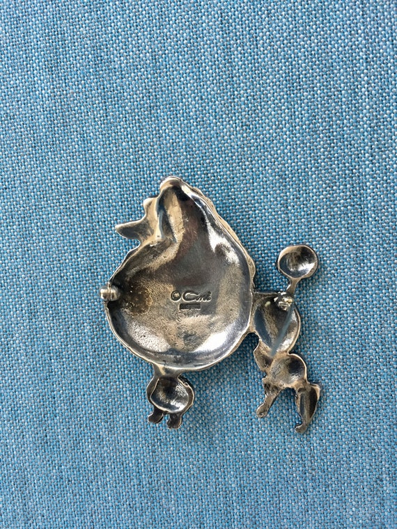 Vintage Guglielmo CINI Sterling Silver POODLE Pin… - image 9