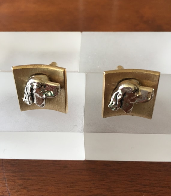 Vintage DOG Cuff Links/SWANK Dog Cuff Links/Dog Cu