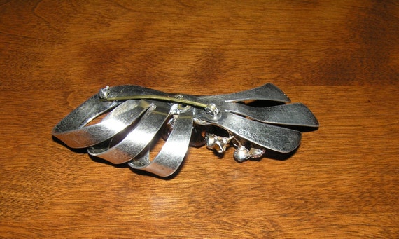 Vintage Glass Bow Pin, Vintage Topaz Bow Pin, Vin… - image 5