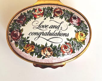 Vintage Porcelain Halcyon Days Enamel Trinket Box - Etsy