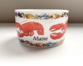 Vintage Dawn Peterson Maine Lobster Porcelain Ramekin – Single Coastal Seafood Butter Dish