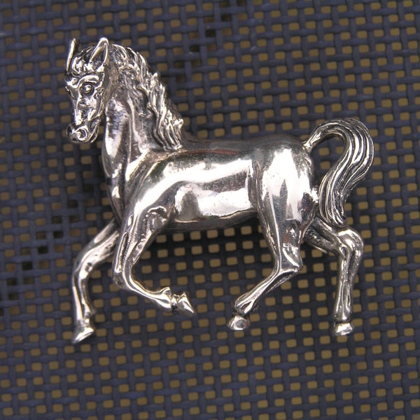 Beau Sterling Horse Pin/Beaucraft Sterling Horse Pin/Vintage Beau Sterling Mustang Horse Pin Brooch/Sterling Horse Pin/Sterling Mustang Pin