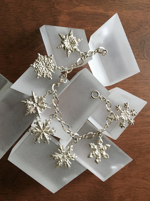 Vintage Gorham Sterling Silver Snowflake Bracelet… - image 3