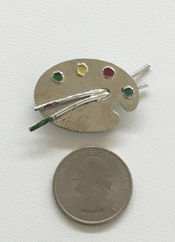 Beau Sterling Painter's Palette Pin/Sterling Beau… - image 3